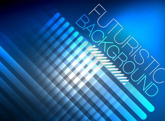 Obraz premium Bright neon color techno abstract background, shiny glowing neon lines in the dark background