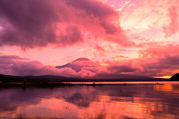 sunset over the lake