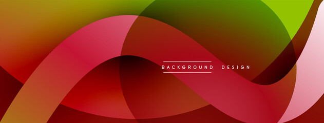Abstract overlapping lines and circles geometric background with gradient colors