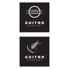 Cross Guitar Music Band Emblem Stamp Vintage Retro logo design