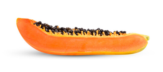 Papaya (slides) isolated on white background