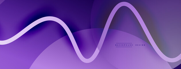 Abstract gradient background with wave line with shadow effect. Geometric composition. 3D shadow effects and fluid gradients