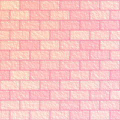 Pink brick texture watercolor background. Gradient pink brick wall texture background. Fantasy bricks texture.