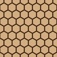 Brown hexagon texture background. Seamless pattern background. 3d rendering.