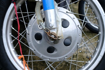 Fototapeta na wymiar wheel of a motorcycle