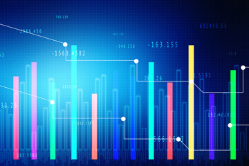 2d rendering Stock market online business concept. business Graph 