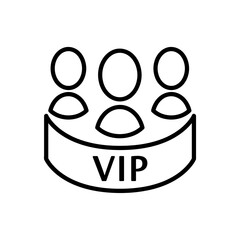 VIP flat icon. Exclusive pictogram for web. Line stroke. Isolated on white background. Outline vector eps10