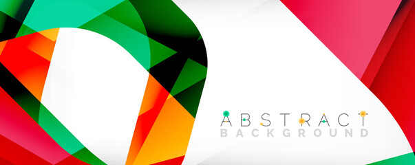 Obraz premium Minimal abstract background - color overlapping shapes on white with shadow lines. Vector Illustration For Wallpaper, Banner, Background, Landing Page