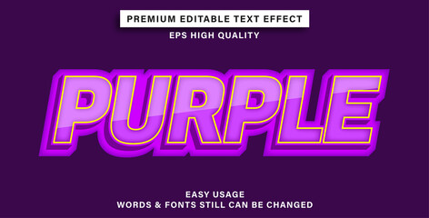 Obraz premium Editable text effect purple