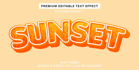 Editable text effect sunset