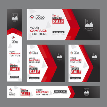 Digital marketing Creative Business abstract and modern  Ads banner and Web Banners set  premium 
vector Template for special offer fashion sale.