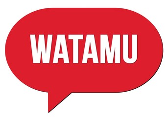 WATAMU text written in a red speech bubble