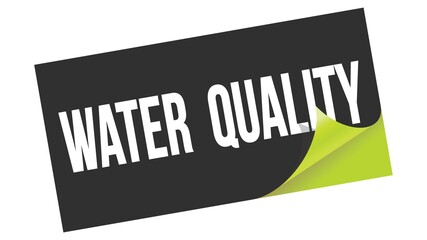 WATER  QUALITY text on black green sticker stamp.