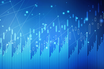 2d rendering Stock market online business concept. business Graph 