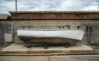 wooden boat on the coast, northern Mediterranean