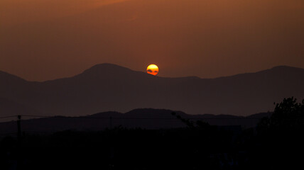 sunset in the mountains