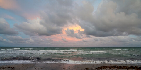 Early morning dramatic sky off the gulf coast of Florida