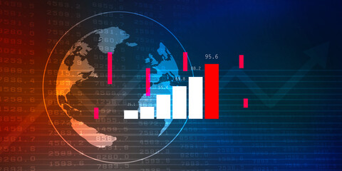 Fototapeta premium 2d rendering Stock market online business concept. business Graph 