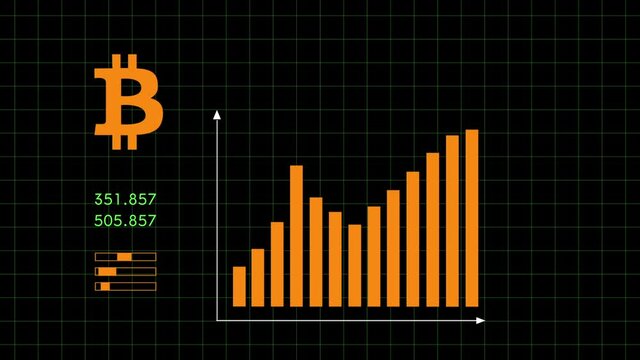 Price index chart. Stock market information. Financial news. Economics. Increasing and decreasing cryptocurrency value bar chart