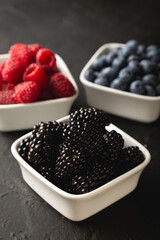 Fresh berries, raspberries, blueberries, blackberries