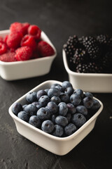 Fresh berries, raspberries, blueberries, blackberries