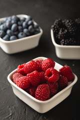 Fresh berries, raspberries, blueberries, blackberries