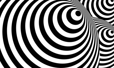 stock abstract creative black and white design circle and triangle with optical illusion abstract geometrical background vector