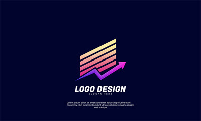 stock illustrator abstract accounting financial logo gradient color design template