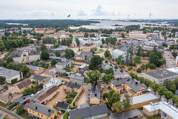 Fototapeta na wymiar Aerial view of the old town of Hamina in Finland in Summer