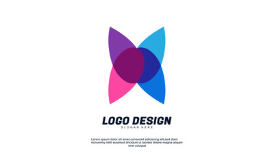 Fototapeta na wymiar stock vector creative logo for company or bulding bussiness brand identity transparent color flat design