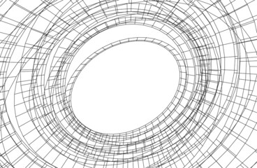 abstract architecture geometric shape 3d background