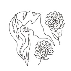 The girl's face is a thin line