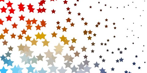 Light Blue, Yellow vector background with small and big stars.