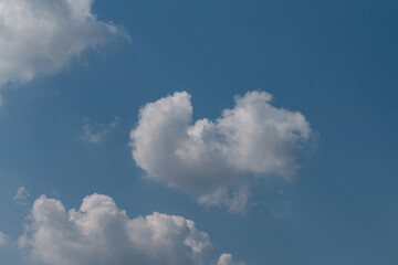 Fluffy cloud on a heart shape
