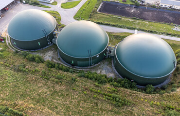 Luftbild einer Biogasanlage