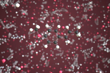 Anethole molecule. Conceptual molecular model. Chemical 3d rendering