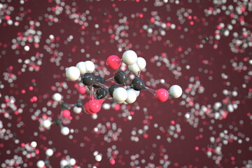 Glycidol molecule, conceptual molecular model. Chemical 3d rendering
