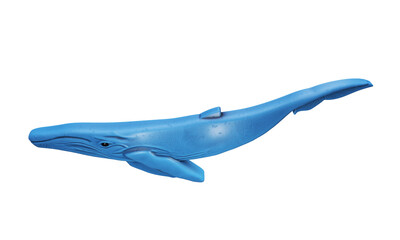 3d rendered object illustration of an abstract blue whale