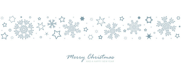 christmas card with snowflake border on white