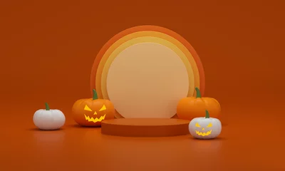 Fototapeten halloween pumpkin in a pot © ImagesRouges