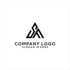 sf logo design with abstract and geometric vector