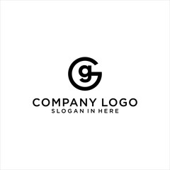 Obraz premium g gg logo design vector with circle shape