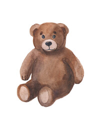 Teddy bear on a white background. Cute teddy bear for Valentine's Day. Love on white background