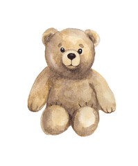 Teddy bear on a white background. Cute teddy bear for Valentine's Day. Love on white background