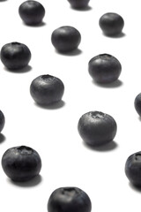 Fototapeta na wymiar Organic blueberry pattern with shadow isolate on white background