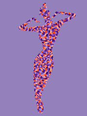 Graceful lady with body in abstract shapes