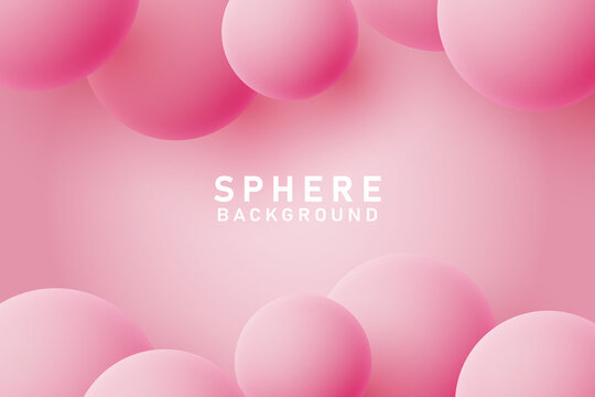 Abstract 3d sphere shape pink background