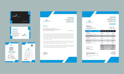 Fototapeta na wymiar geometric blue corporate brand identity, stationary design. modern template illustration vector