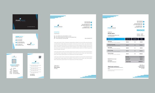 Corporate Identity Set. Stationery Template Design Kit. Branding Template Editable Brand Identity pack with abstract background for Business Company and Finance