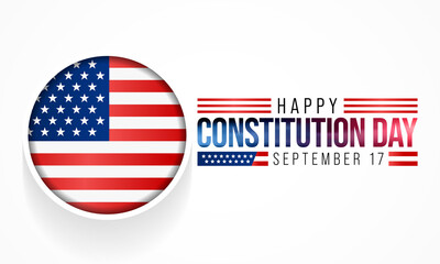 Constitution day of the United States is observed every year on September 17, it is an American federal observance that recognizes the adoption of the U.S Constitution. Vector illustration